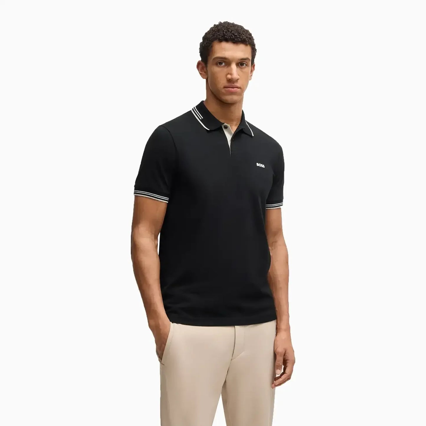 Men's Stretch Cotton Slim Fit Polo Shirt with Branding
