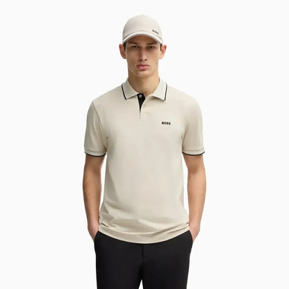 Men's Stretch Cotton Slim Fit Polo Shirt with Branding