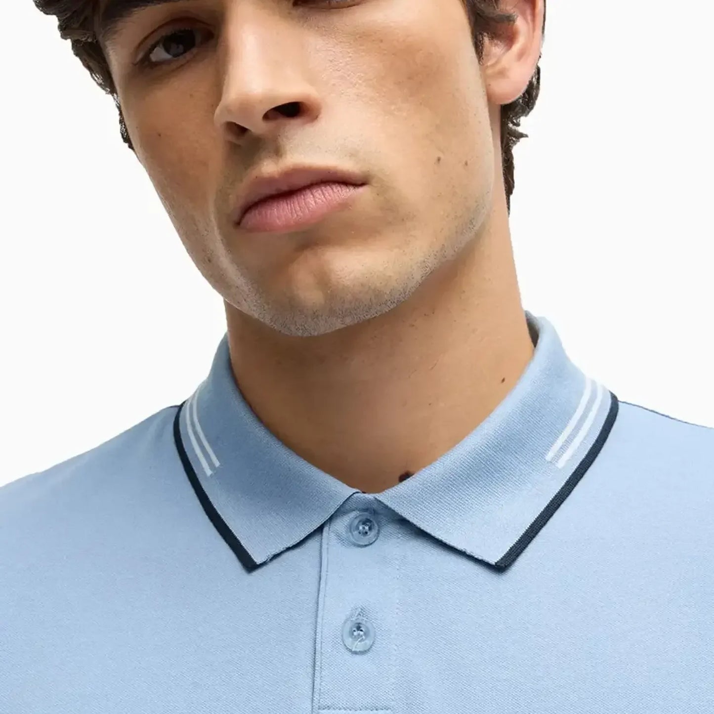 Men's Stretch Cotton Slim Fit Polo Shirt with Branding