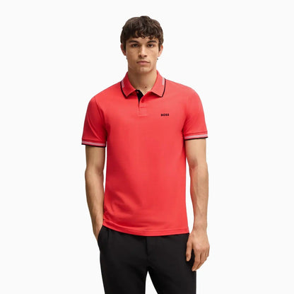 Men's Stretch Cotton Slim Fit Polo Shirt with Branding