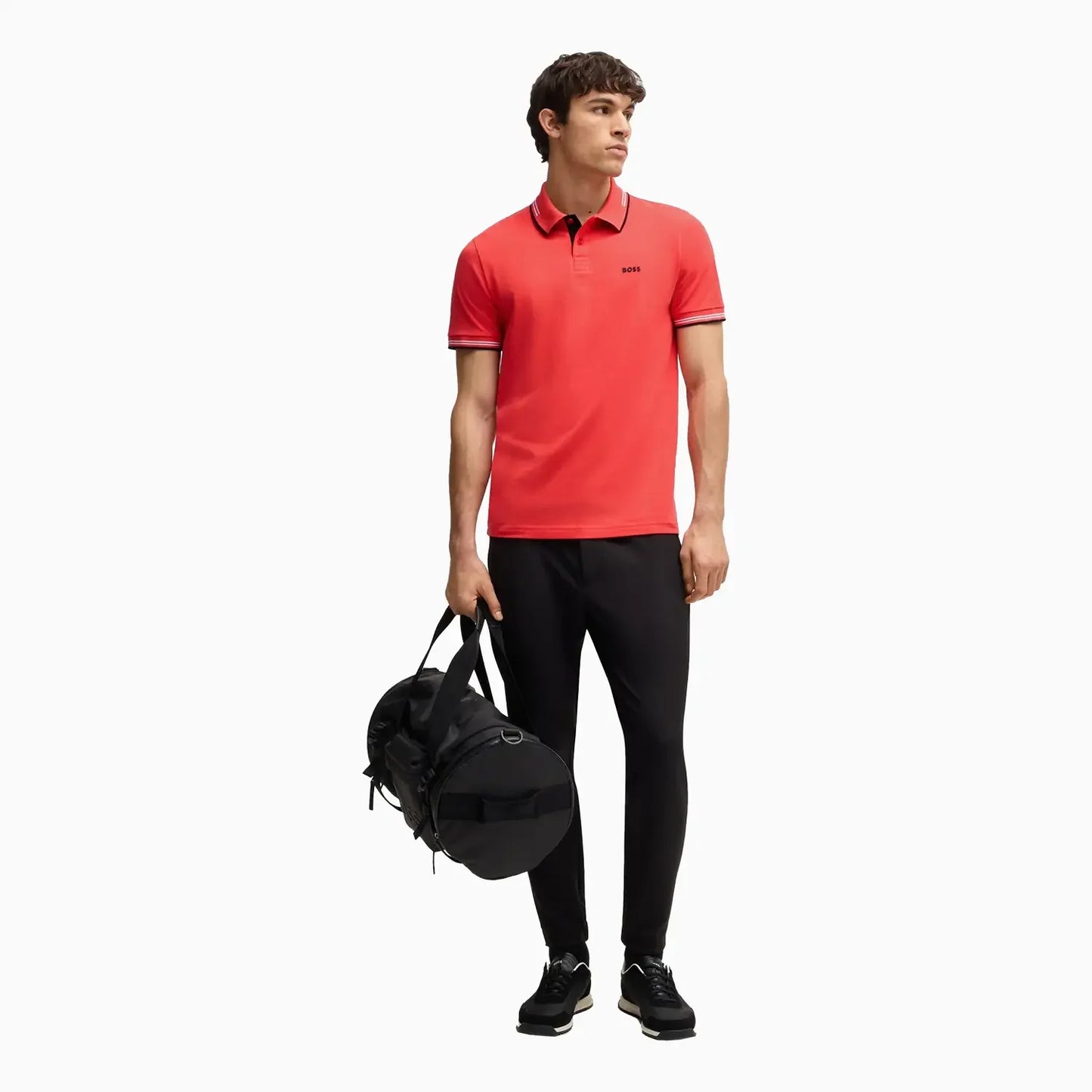 Men's Stretch Cotton Slim Fit Polo Shirt with Branding