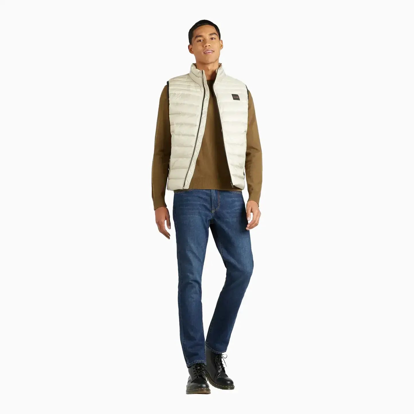 Men's Water Repellent Slim Fit Gilet Vest With Logo Patch