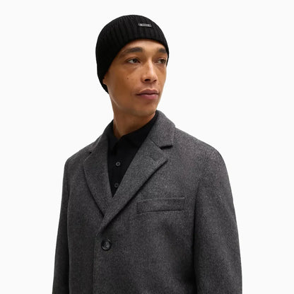 Ribbed Beanie Hat In Virgin Wool