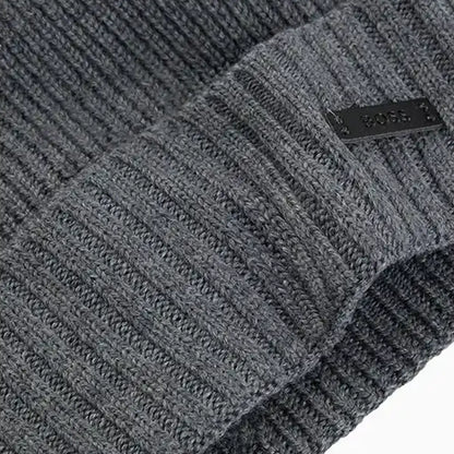 Ribbed Beanie Hat In Virgin Wool