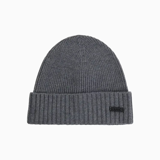 Ribbed Beanie Hat In Virgin Wool