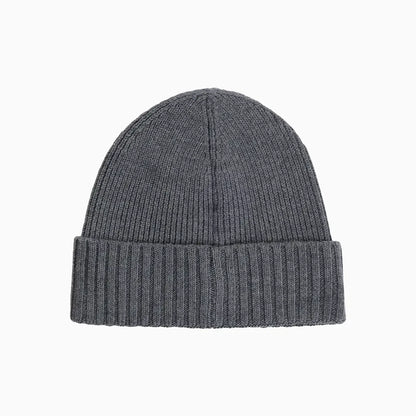 Ribbed Beanie Hat In Virgin Wool