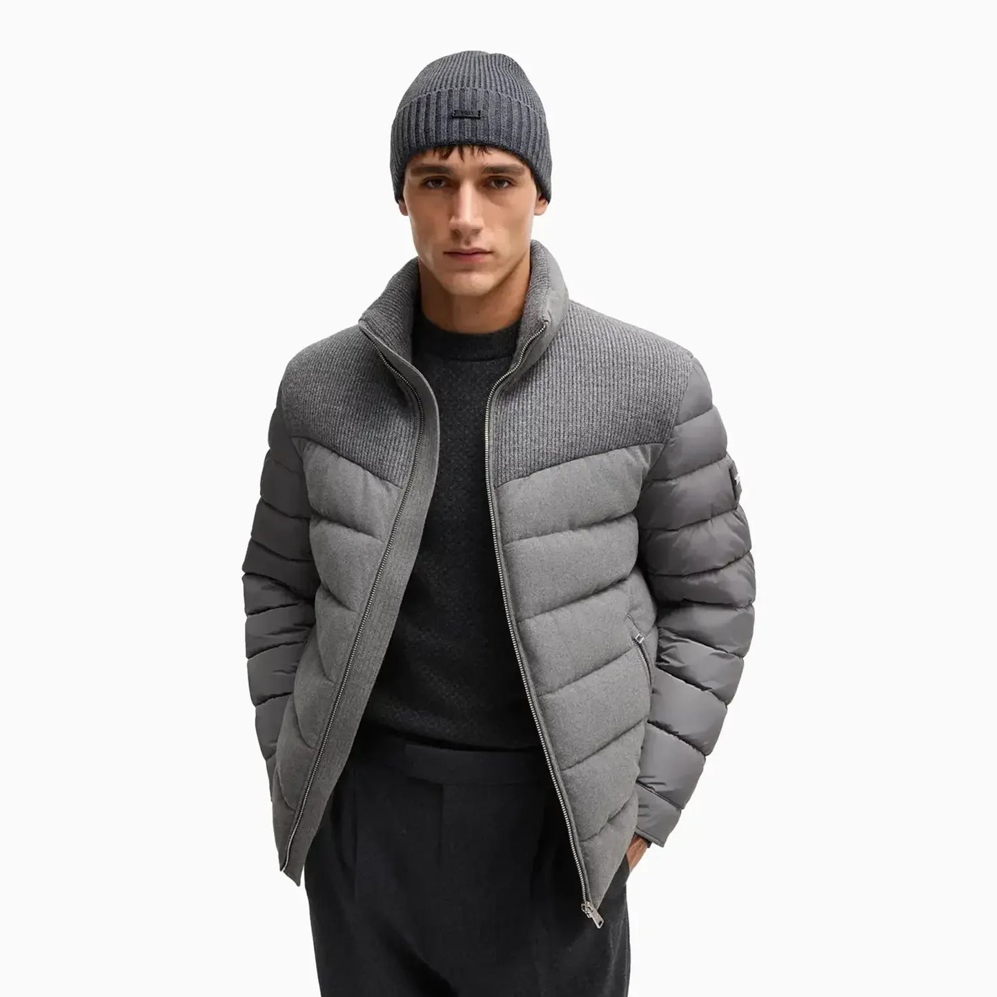 Ribbed Beanie Hat In Virgin Wool