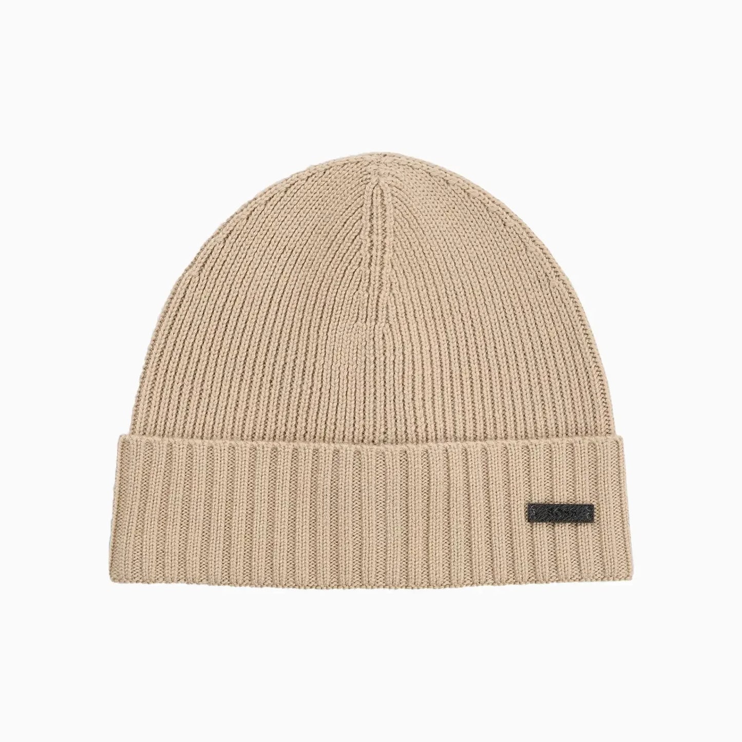 Ribbed Beanie Hat In Virgin Wool