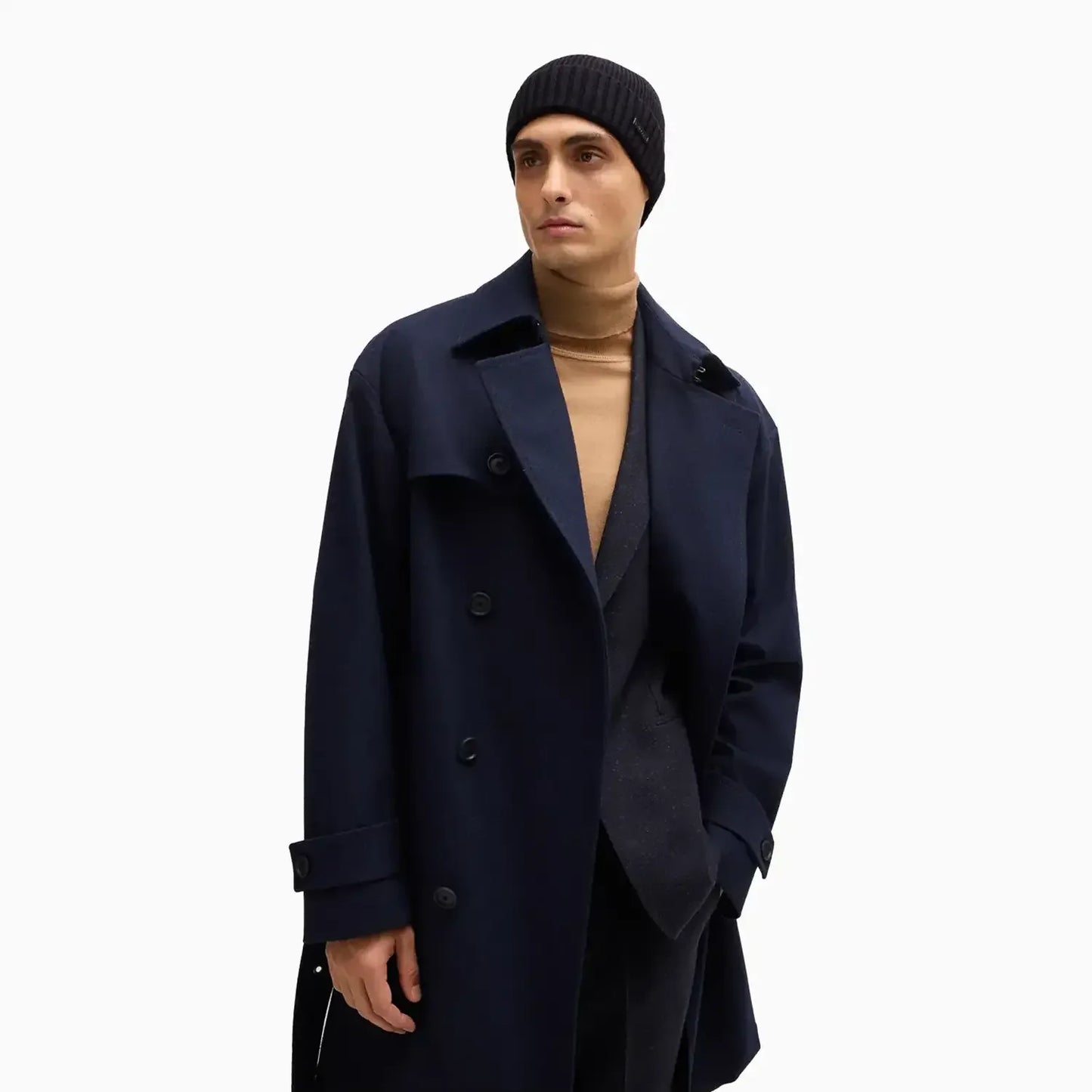 Ribbed Beanie Hat In Virgin Wool