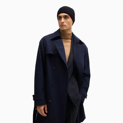 Ribbed Beanie Hat In Virgin Wool