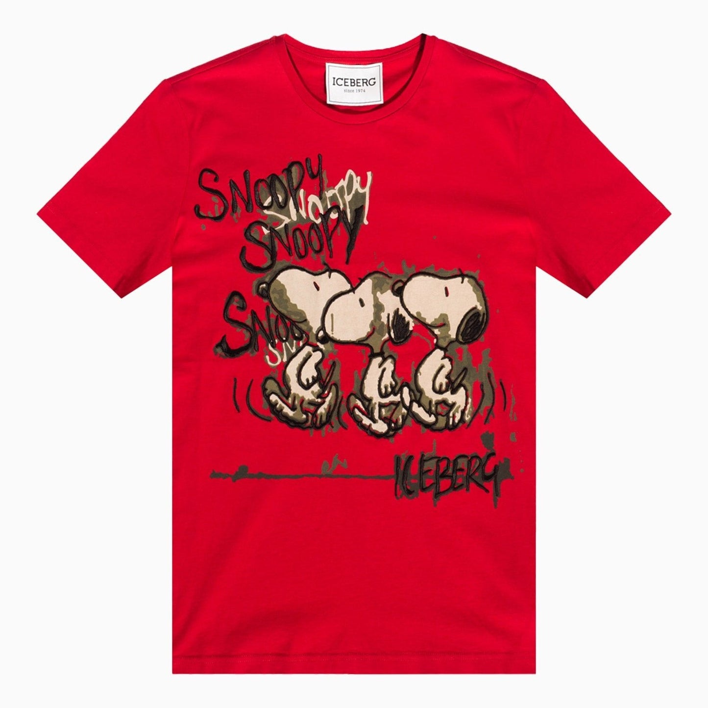 Men's Triple Snoopy Crew Neck T-Shirt