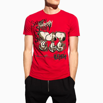 Men's Triple Snoopy Crew Neck T-Shirt