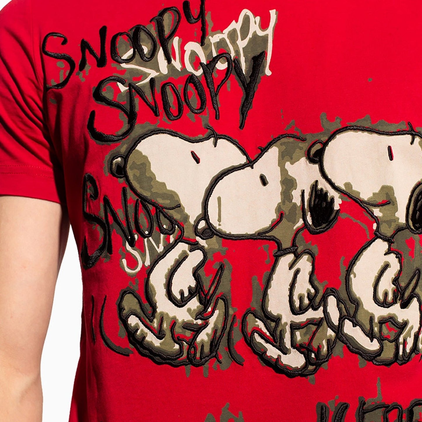 Men's Triple Snoopy Crew Neck T-Shirt