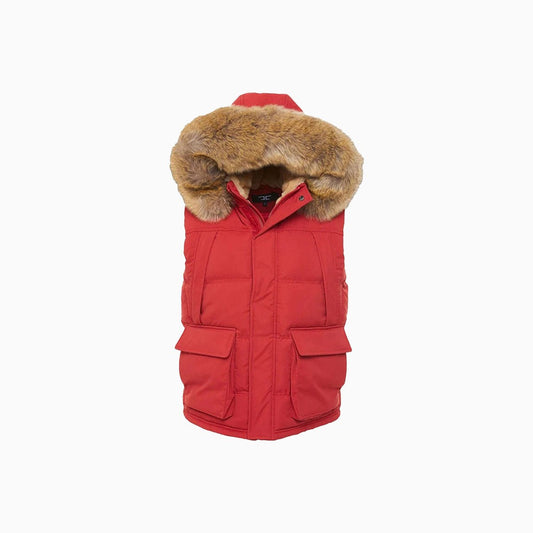 Men's Yukon Fur Lined Hooded Puffer Vest