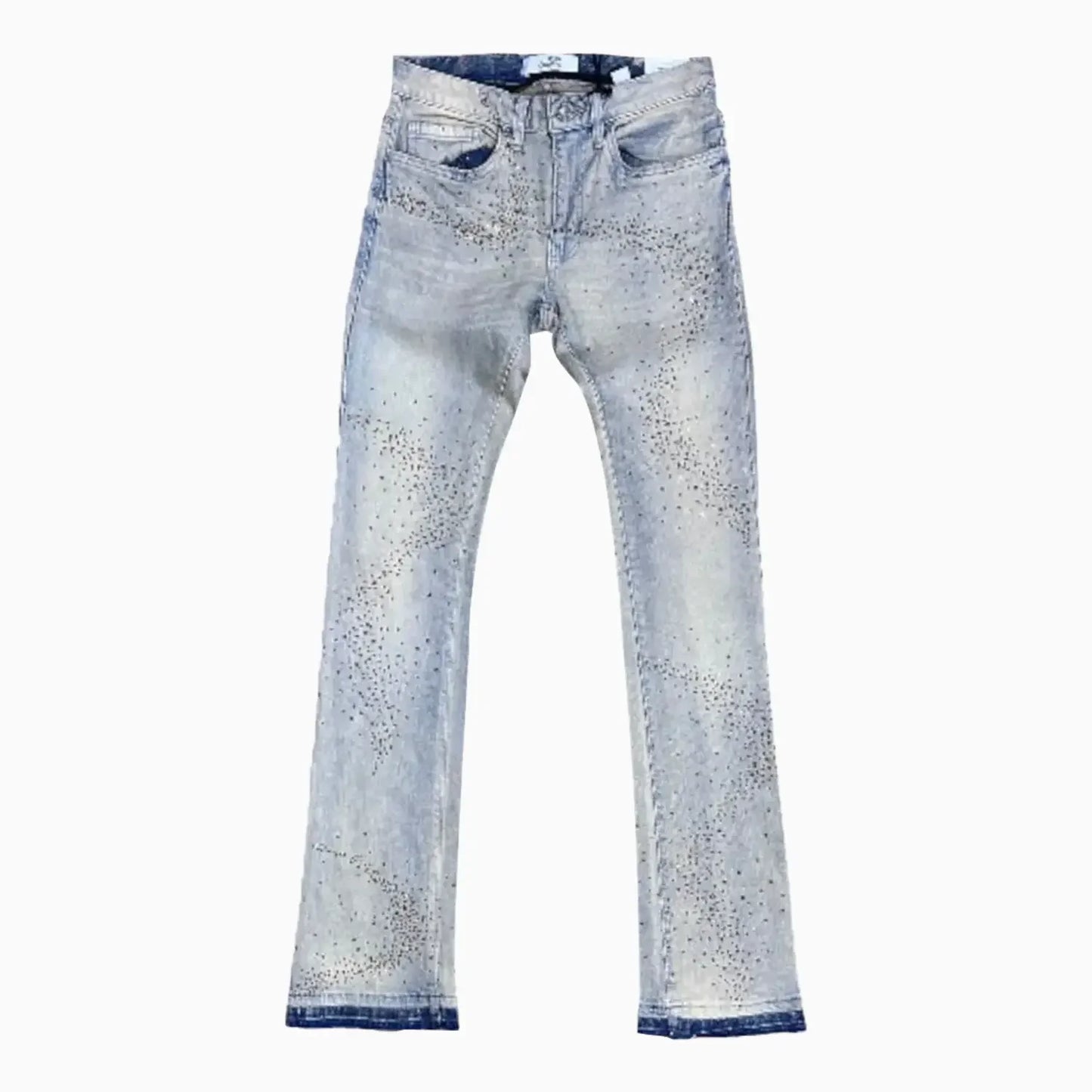 Men's Liquid Crystals Small & Big Crystals Stacked Denim Pant