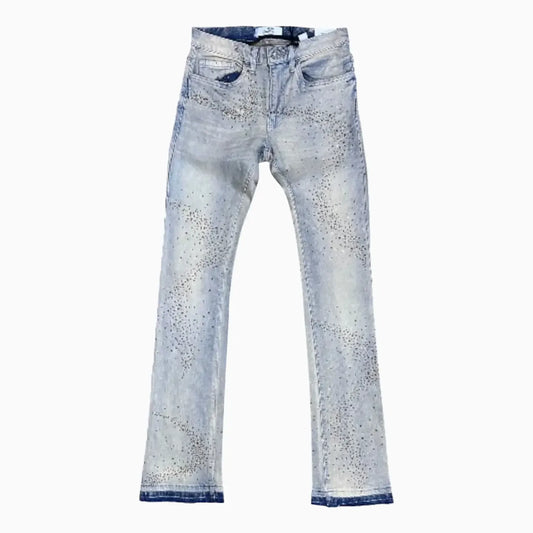 Men's Liquid Crystals Small & Big Crystals Stacked Denim Pant
