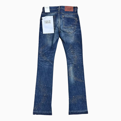 Men's Liquid Crystals Small & Big Crystals Stacked Denim Pant