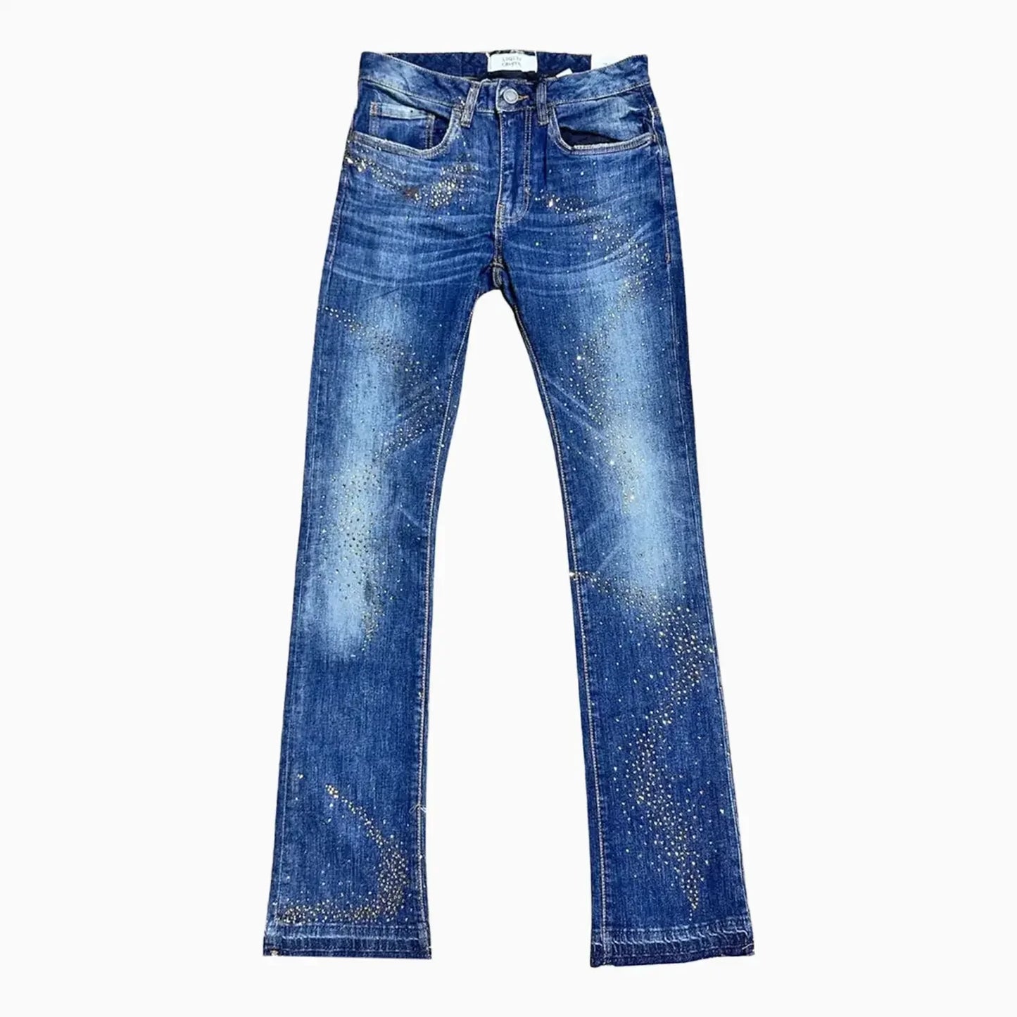Men's Liquid Crystals Small & Big Crystals Stacked Denim Pant