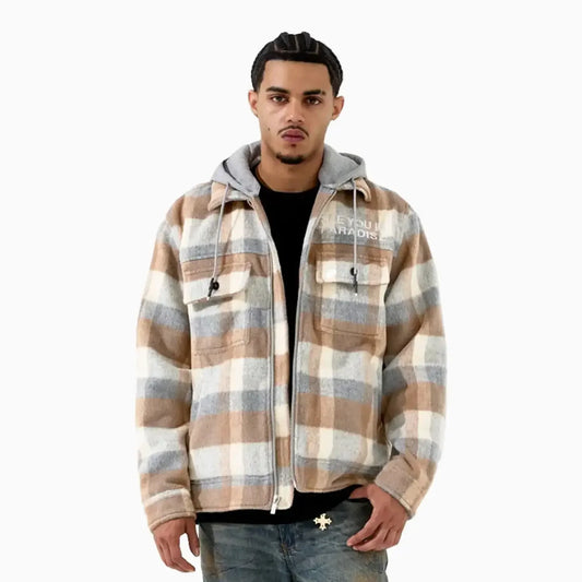 Men's SYIP Flannel Over Shirt With Hood
