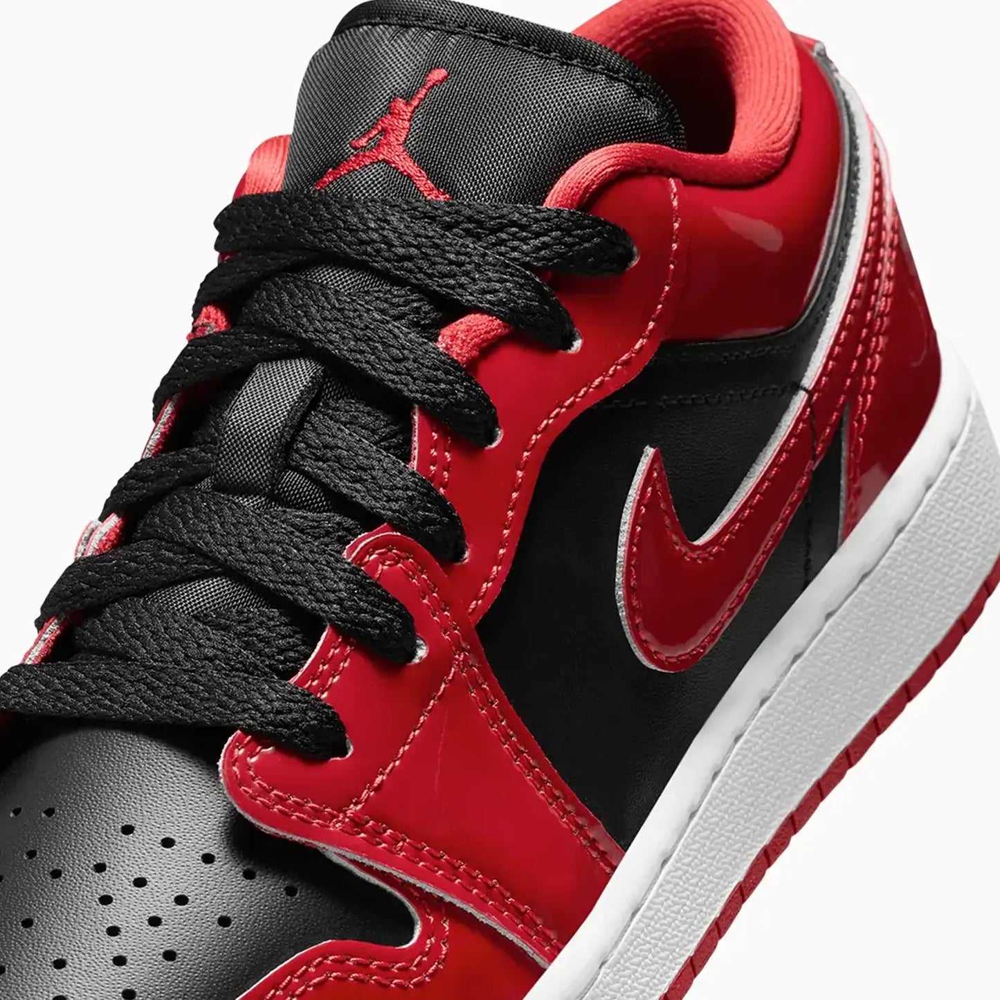 Kid's Air Jordan 1 Low SE "Patent Bred Toe" Grade School