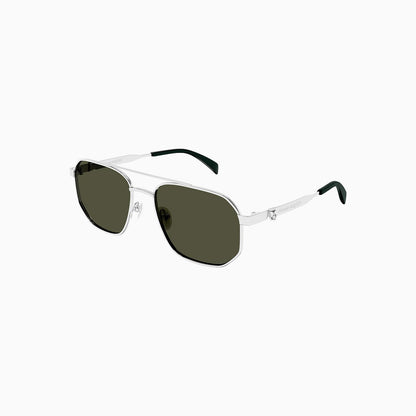 Men's Alexander McQueen Silver Green Sunglasses