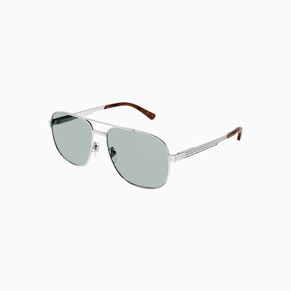 Men's Gucci Logo Silver Green Sunglasses