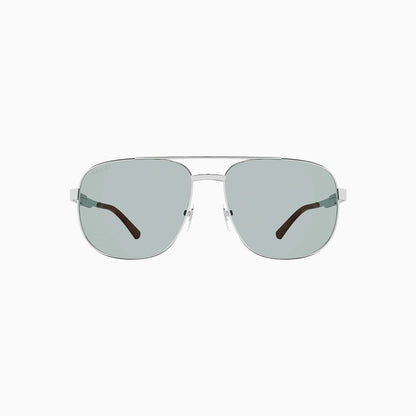 Men's Gucci Logo Silver Green Sunglasses