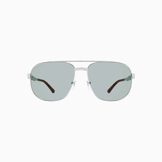 Men's Gucci Logo Silver Green Sunglasses