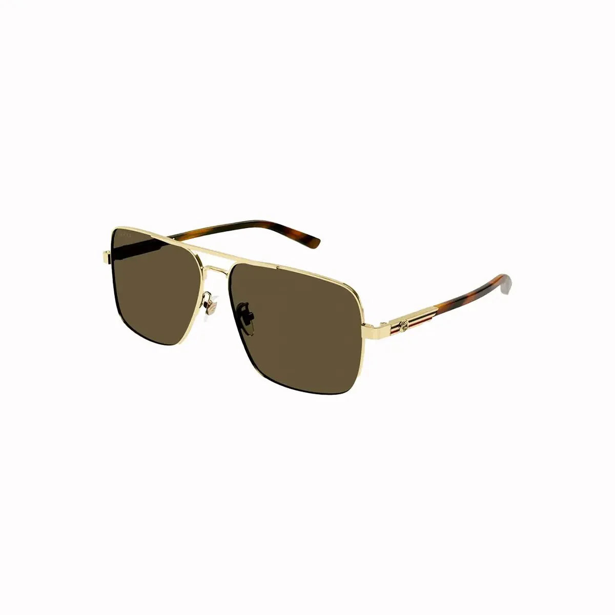 Men's Gucci Metal Gold Brown Sunglasses