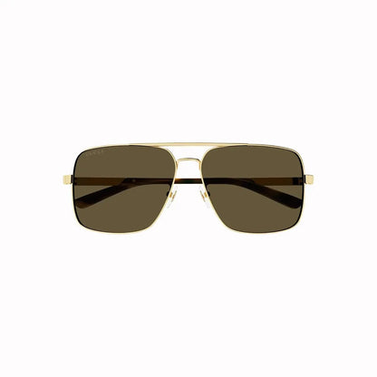 Men's Gucci Metal Gold Brown Sunglasses
