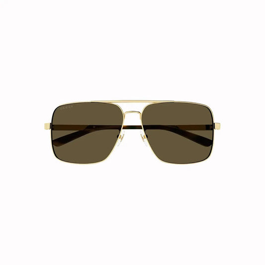 Men's Gucci Metal Gold Brown Sunglasses