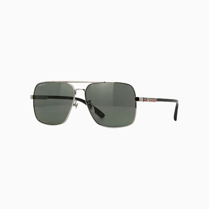 Men's Gucci Shiny Ruthenium with Black Metal Sunglasses