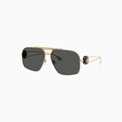 Men's Versace Gold Dark Grey Sunglasses