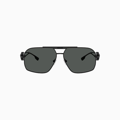Men's Versace Matte Black Dark Grey Sunglasses