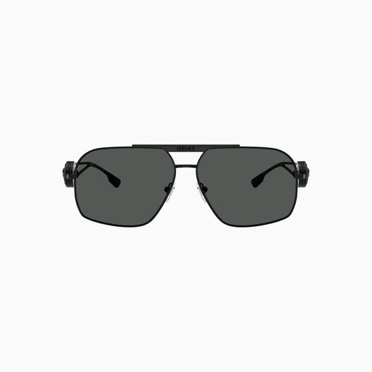 Men's Versace Matte Black Dark Grey Sunglasses