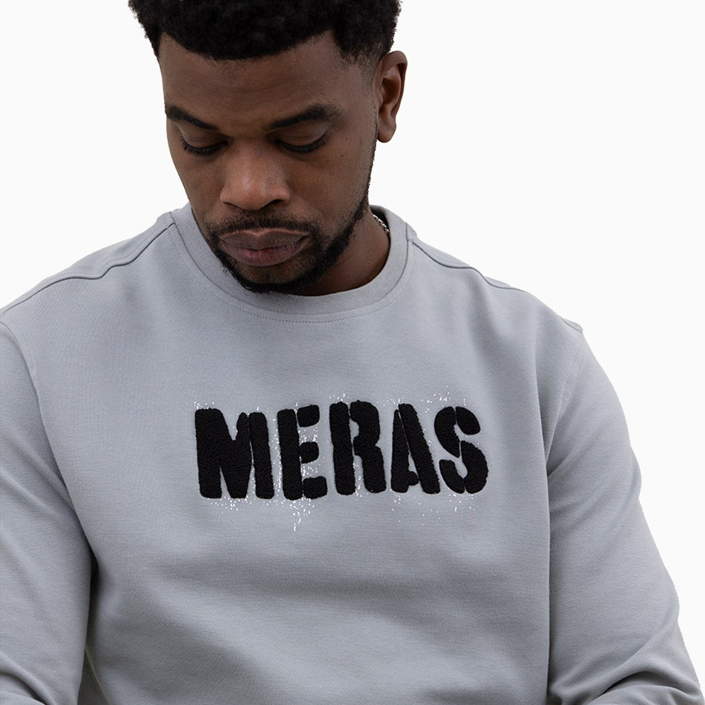 Men's Chenille Patch Crew Neck Sweatshirt