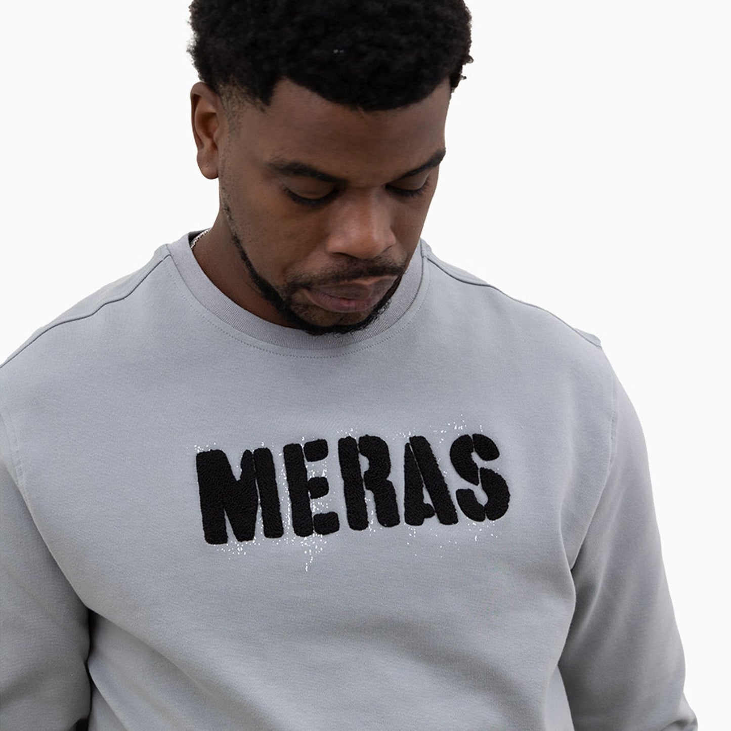 Men's Chenille Patch Crew Neck Sweatshirt