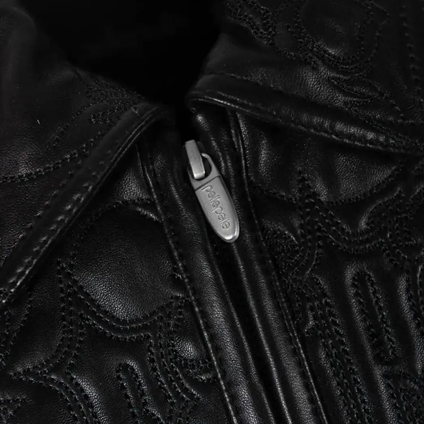 Men's Skull Quilt Leather Jacket