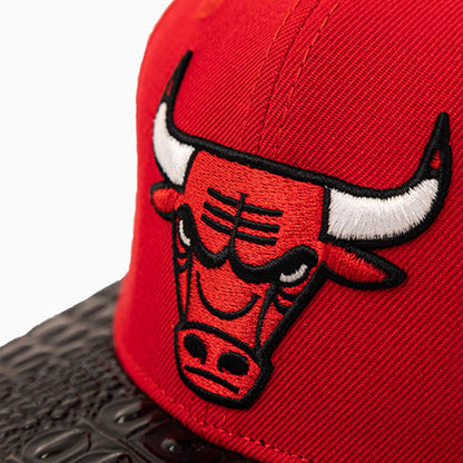 Chicago Bulls NBA Leather Visor Snapback Hat
