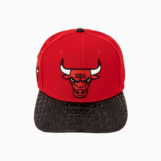 Chicago Bulls NBA Leather Visor Snapback Hat