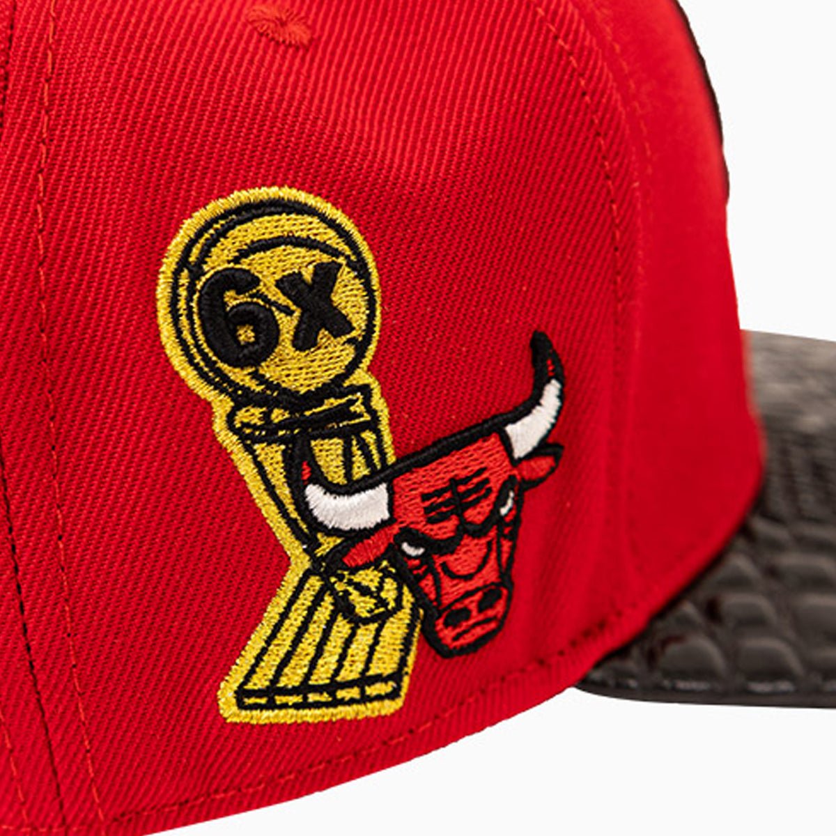 Chicago Bulls NBA Leather Visor Snapback Hat