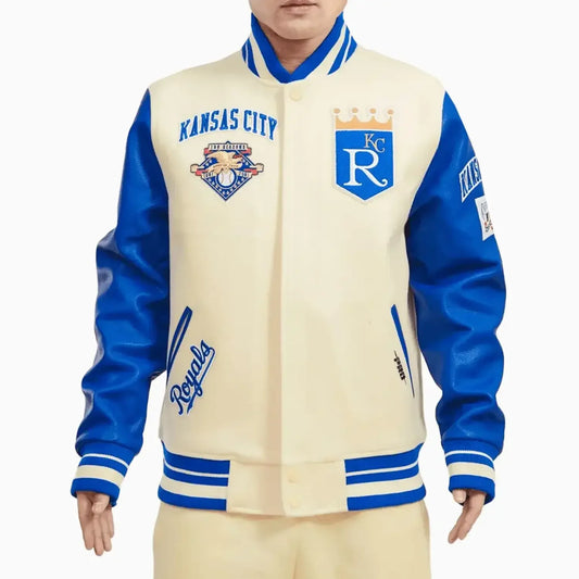 Men's Kansas City Royals MLB Retro Classic Rib Wool Varsity Jacket