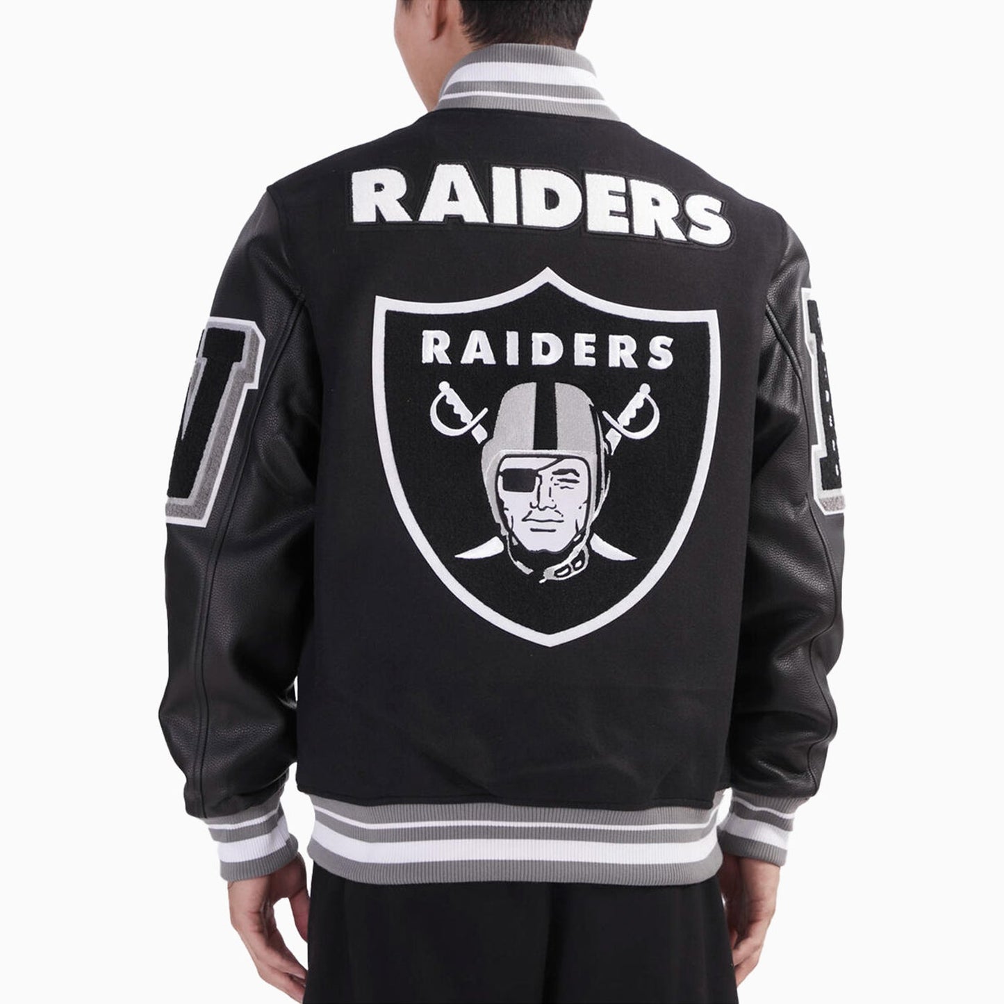 Men's Las Vegas Raiders NFL Rib Wool Varsity Jacket
