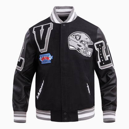 Men's Las Vegas Raiders NFL Rib Wool Varsity Jacket