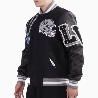 Men's Las Vegas Raiders NFL Rib Wool Varsity Jacket