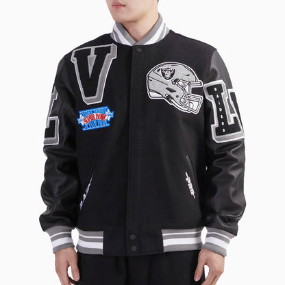 Men's Las Vegas Raiders NFL Rib Wool Varsity Jacket