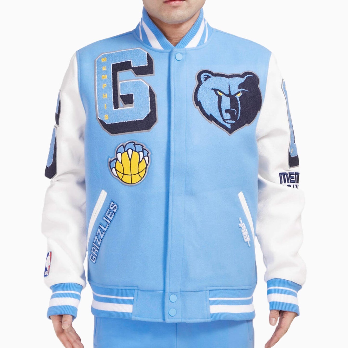 Men's Memphis Grizzlies NBA Mash Up Rib Wool Varsity Jacket
