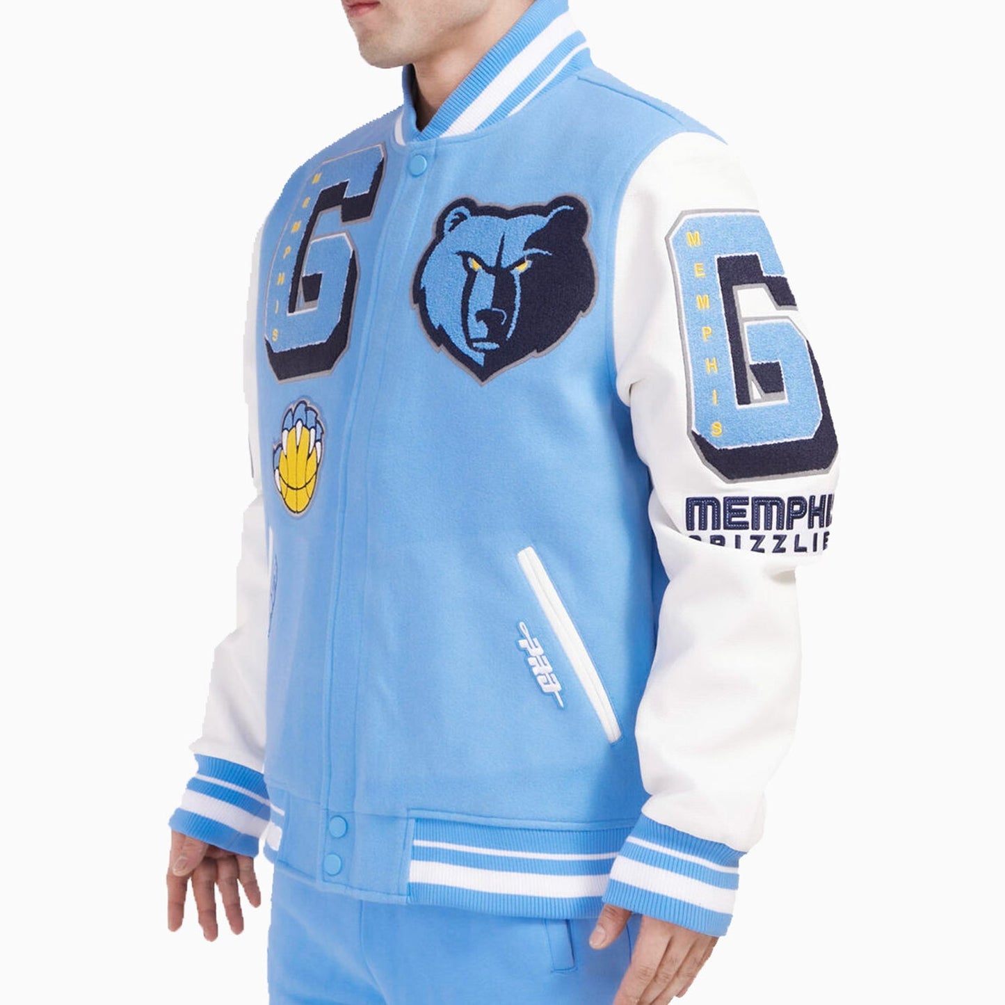 Men's Memphis Grizzlies NBA Mash Up Rib Wool Varsity Jacket
