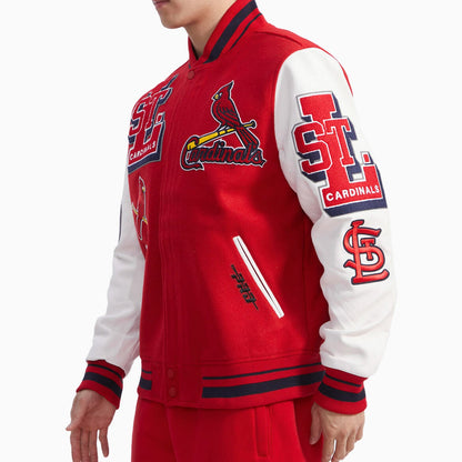 Men's St. Louis Cardinals MLB Mash Up Rib Wool Varsity Jacket
