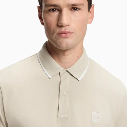 Men's Slim Fit Polo Shirt in Stretch-Cotton Piqué